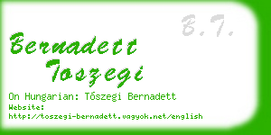 bernadett toszegi business card